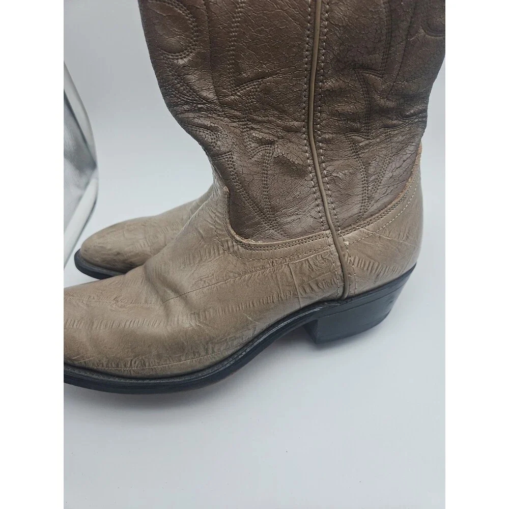 Vintage Laredo 30809 Cowboy Boots Men's 9D Textured Leather Pointed Toe Roping